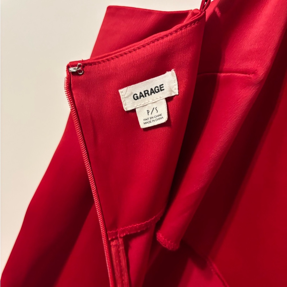 Garage Red Satin Slip Dress | Adjustable Straps | Size XS - Picture 3 of 3